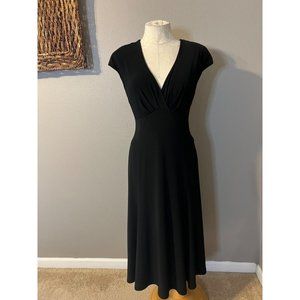 Jones, New York Midi Dress 14 Black Stretch Career Church